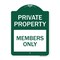 Signmission Designer Series Private Parking Members Only, Green & White Aluminum Sign, 18" x 24", GW-1824-23255 A-DES-GW-1824-23255 - alternate 1